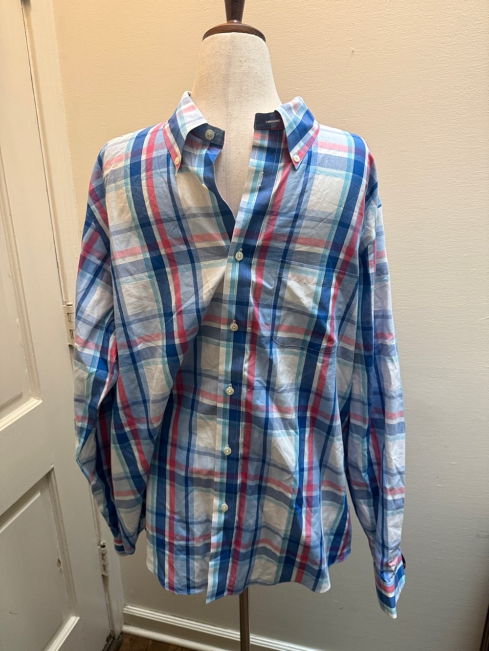 Brooks Brothers Plaid Button-Down Shirt - Blue, Red & White